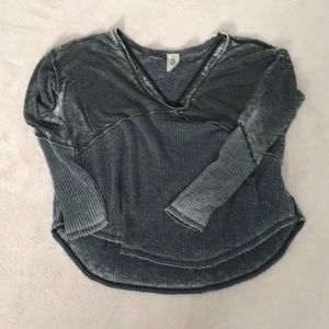 Free People Waffle Knit & Burnout Top